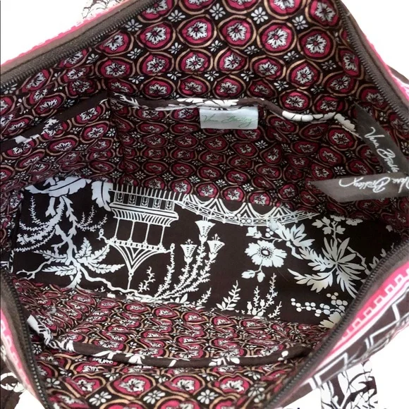 Vera Bradley Imperial Toile Brown, White and Pink Shoulder Bag - Picture 3 of 6